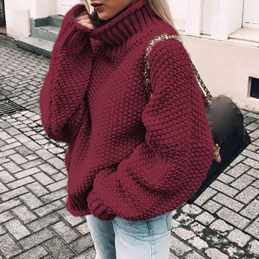 Осенне-зимний женский свитер базовый Женский пуловер с рукавом летучая мышь