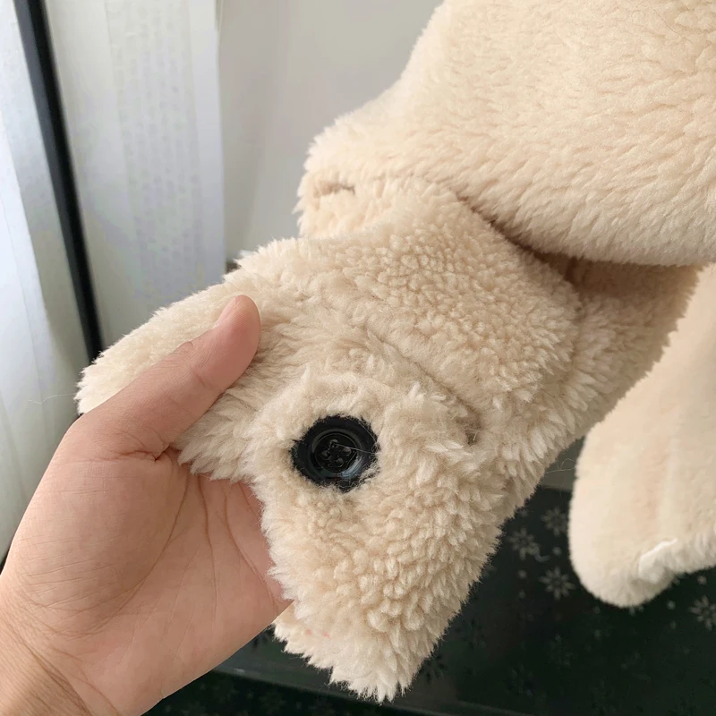 Turn-down Collar Lamb Wool Teddy Coats 2019 New Women Winter Soild Thick Outwear Faux Fur And Jackets Ladies | Женская одежда