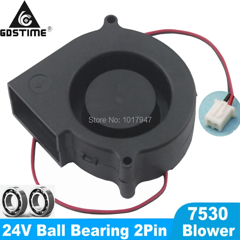 2 шт./партия турбоохлаждающие вентиляторы Gdstime DC 2pin 24 В 7530 75 мм x 30 мм|cooling blower|blower