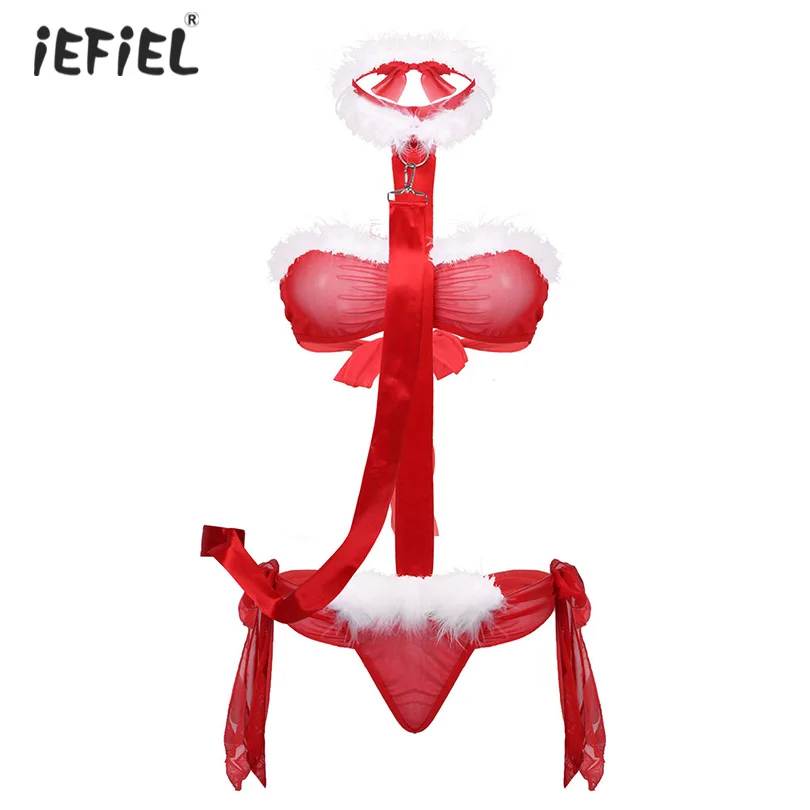 

Комплект нижнего белья женский, с открытой спиной и бретельками через шею