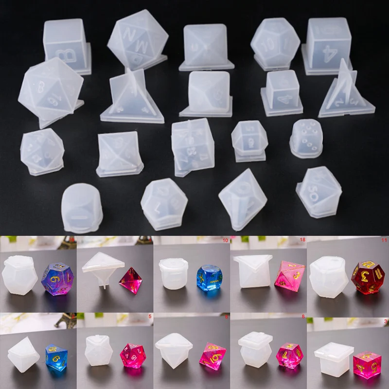 

Прозрачная эпоксидная форма «сделай сам», форма для кубиков в форме филе, форма для цифровых игр, форма для зеркальных костей, силиконовая ф...