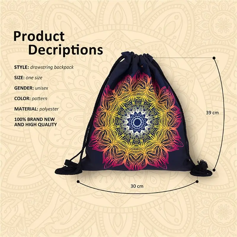 Милый 3D мешок с кулиской принтом школьный рюкзак для плавания и путешествий