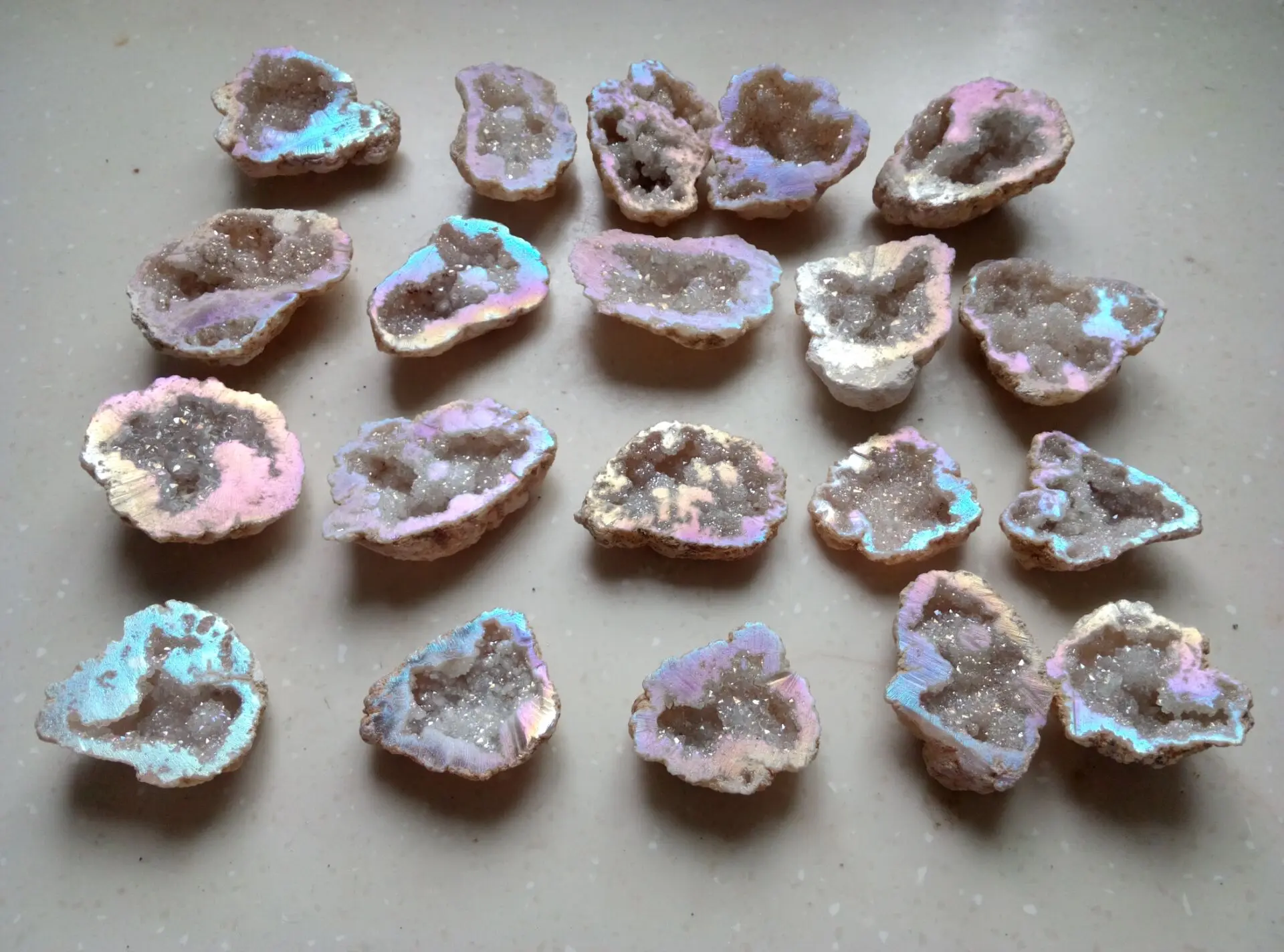 2 фунта Радуга aura bismuth Титан кремний минеральный геод Агат корнукопия|specimen| |