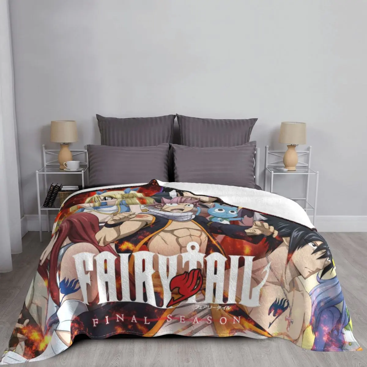

Fairy Tail Comforters Blanket Bedspread Bed Plaid Blanket Anime Plush Blankets For Bed