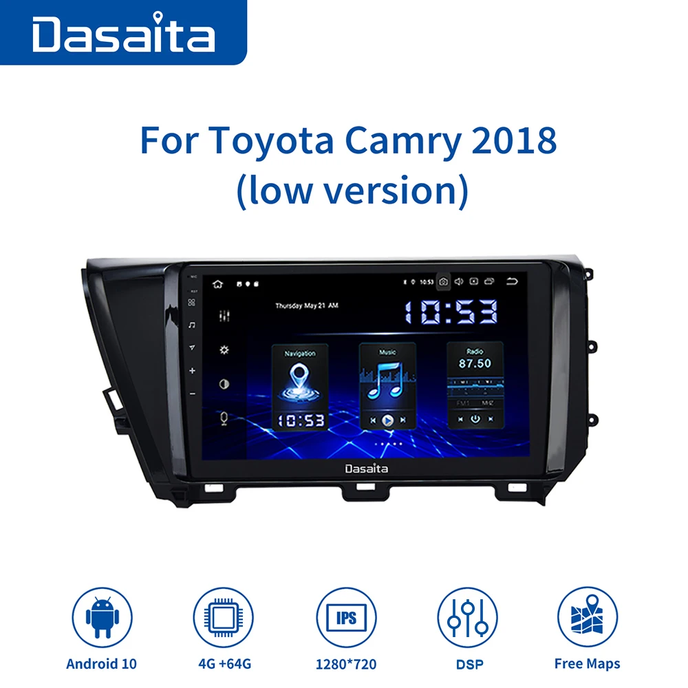 

Автомобильный радиоприемник Dasaita MAX10 для Toyota Camry 2018, 2019, Android 10,0, автонавигация, GPS, 1080P, видео, стерео, 64 Гб ПЗУ, экран 10,2 дюйма IPS