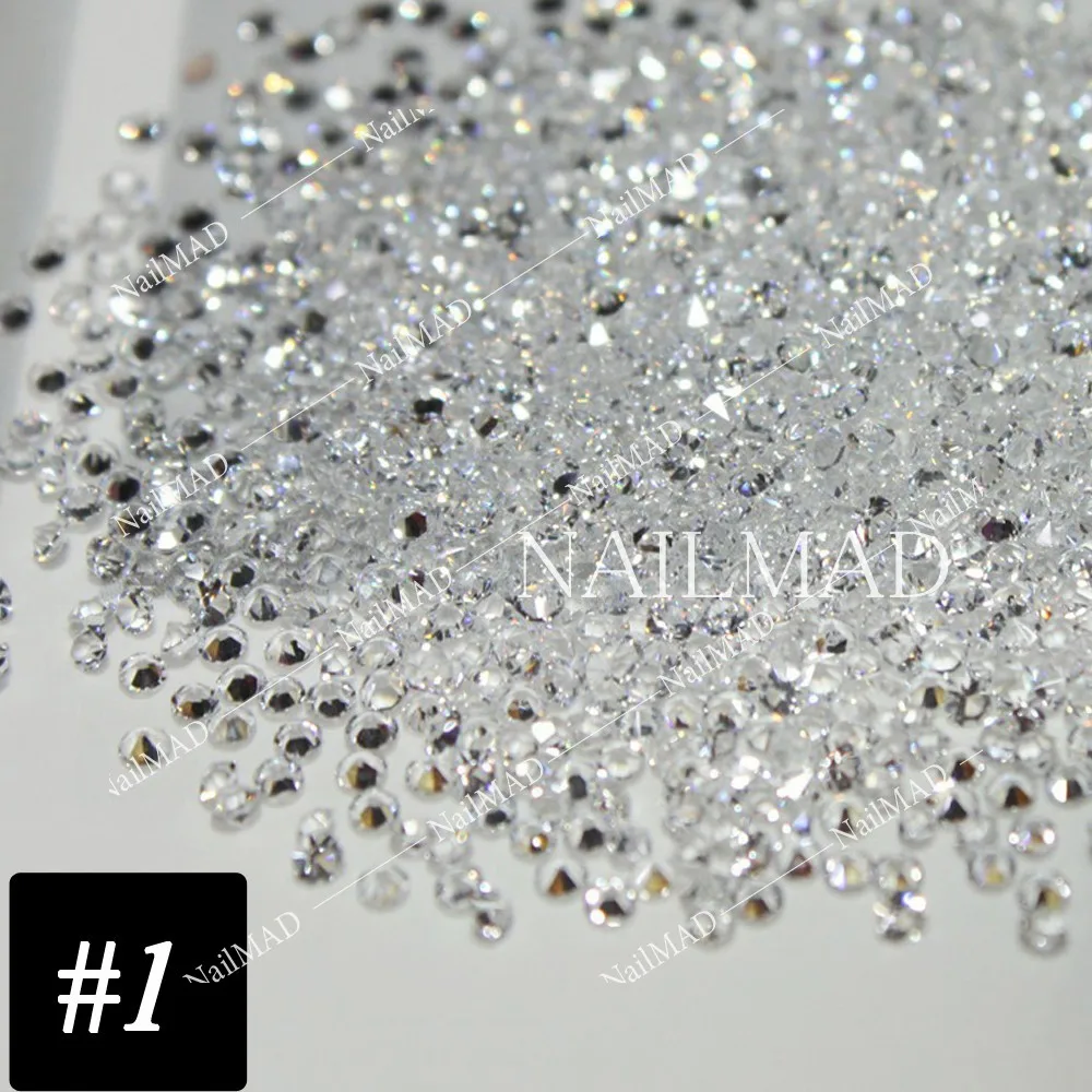 1400 шт./пакет 1 2 мм Стразы с цирконом микро конические мини для дизайна ногтей