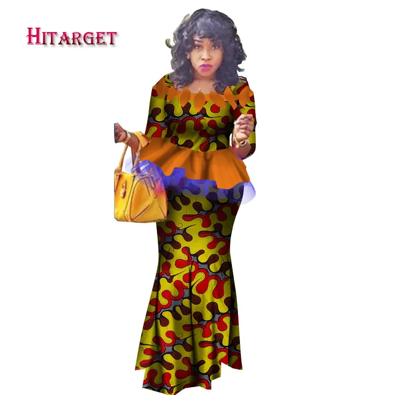

2020 African Skirt Set for Women Africa Traditional Skirt and Top Dashiki Print Wax 2 Piece Suits African Kanga Clothing WY2239