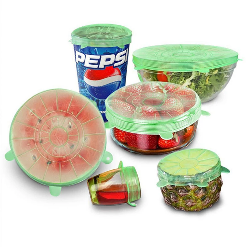 

Silicone Fresh Keeping Cover Reusable Airtight Food Wrap Covers Keeping Fresh Seal Bowl Stretchy Wrap Cover Kitchen Cookware
