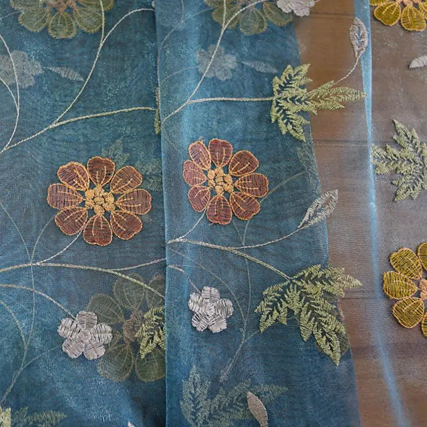 Роскошные прозрачные Занавески в деревенском стиле с листьями для гостиной