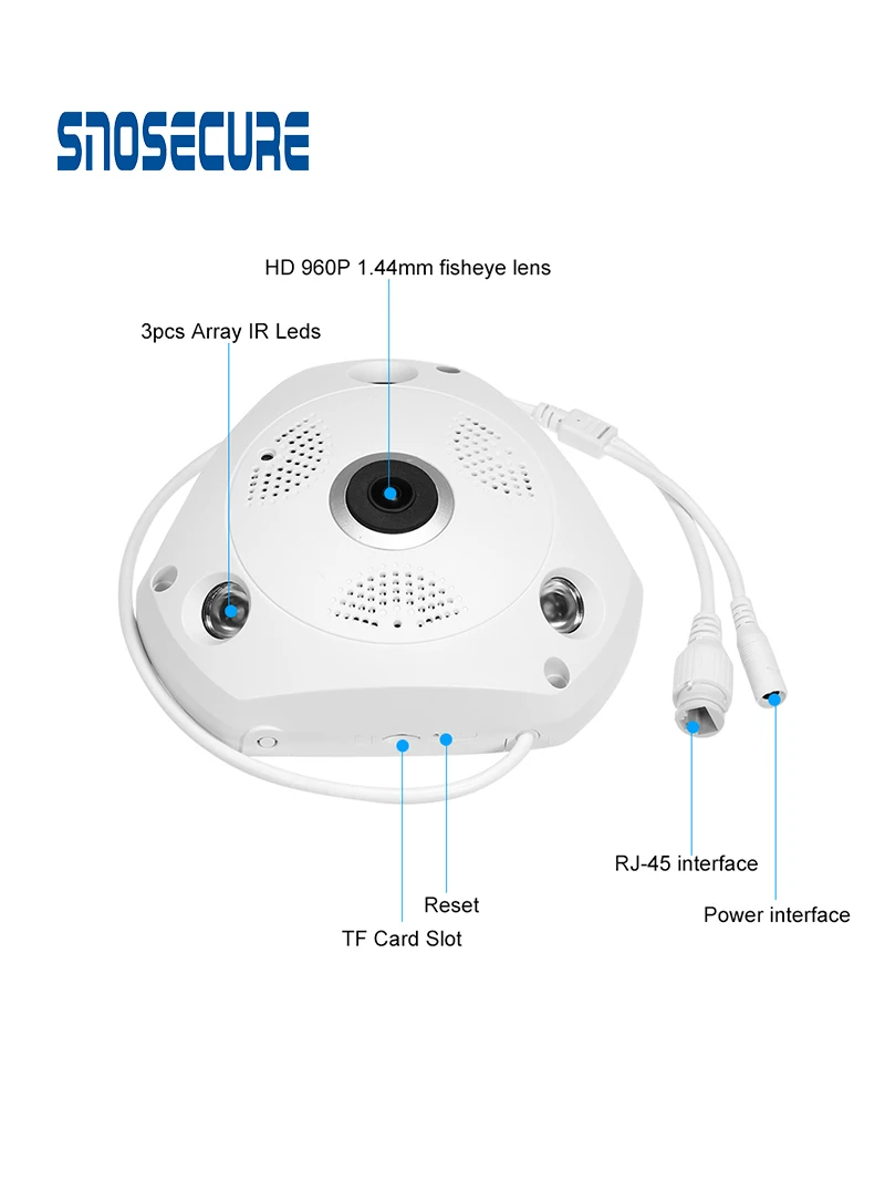 SNOSECURE 3MP IP Camera 3G 4G GSM SIM Wireless IP Camera IR-CUT Night Vision CCTV Video Surveillance Onvif Cameras Fisheye 360°
