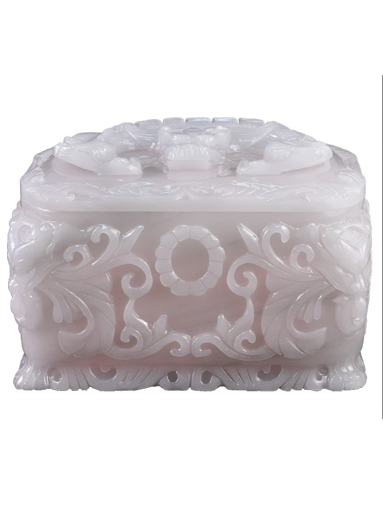 Нефритовая шкатулка Нефритовый Хрустальный высококачественный белый мрамор для