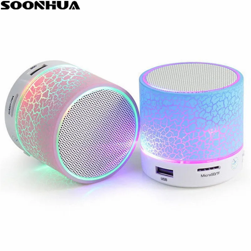 Новый светодиодный мини динамик SOONHUA беспроводной bluetooth портативный музыкальный