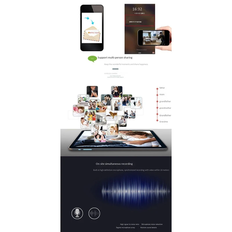 

3 Million Pixel Camera Home Smart HD Surveillance Camera 1080P Wireless Night Vision Monitor Motion Detection