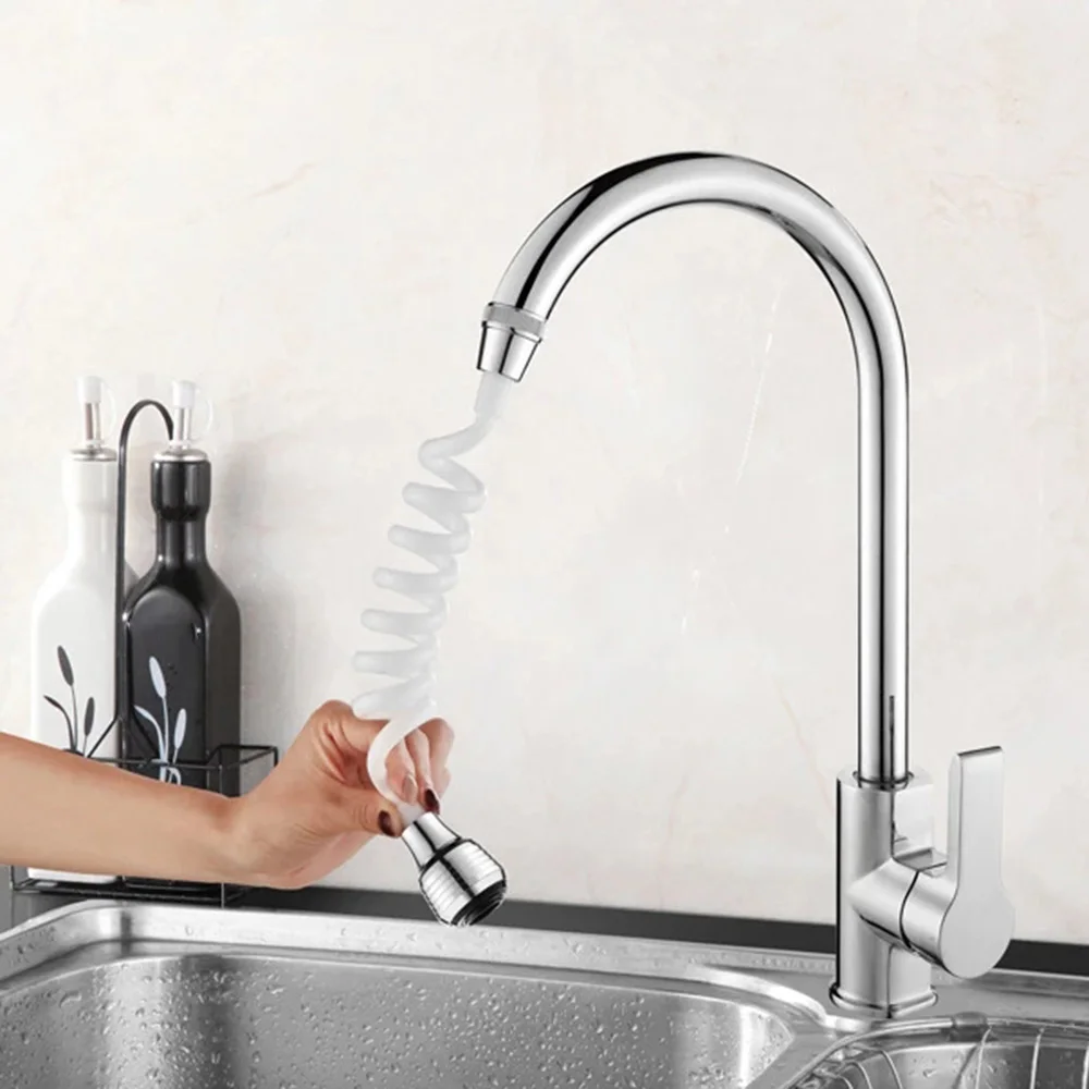

Home Accessories Kitchen Faucet Extension Rotatable Long Hose Portable Pullable Foaming Bathroom Shower Faucet Spring Tube