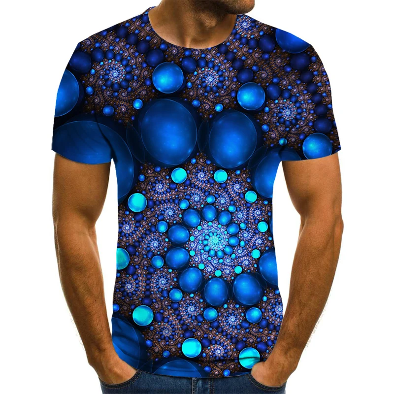

2020 new 3D printed men's T-shirt, round neck vertigo T-shirt printing, fun dizzy T-shirt for men