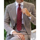 Модные повседневные мужские костюмы, облегающий комплект из 2 предметов, пиджак и брюки для жениха, свадебный смокинг, деловой блейзер с заостренным лацканом для мужчин