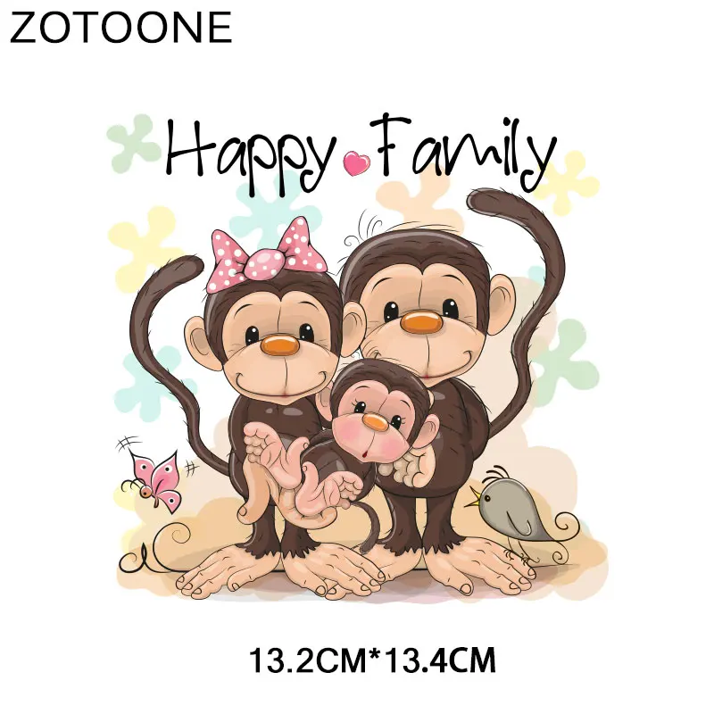1572 ZOTOONE милые животные обезьяна медведь Железные на патч передачи для одежды футболки приложения DIY теплопередачи аппликации стикер E - Цвет: 1572