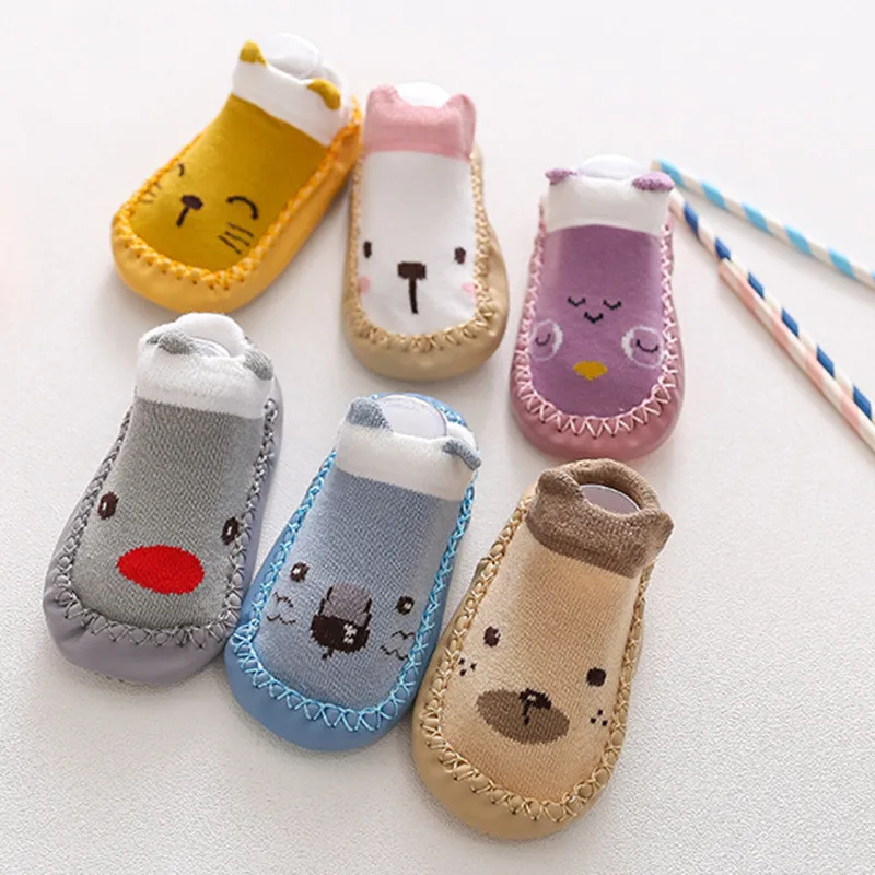 2022 New born Baby Socks With Rubber Soles Infant Baby Girls Boys Shoes Spring Autumn Baby Floor Socks Anti Slip Soft Sole Sock