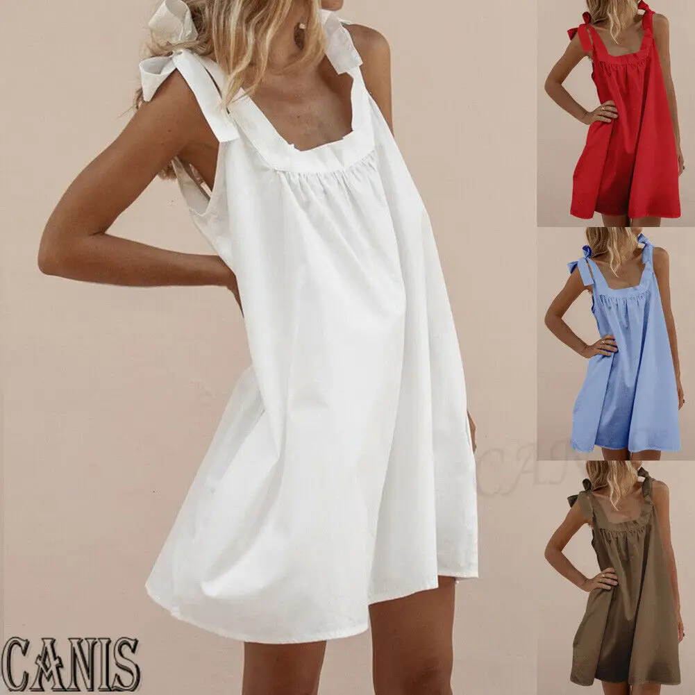 Новинка Женский Повседневный хлопковый льняной кафтан трапециевидный Мини