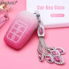 Чехол для автомобильного ключа, пластиковый чехол с бриллиантом для Toyota Chr Rav4 Auris Avensis Prius Aygo Camry Corolla Land Cruiser 200 Prado 17-18 Crown
