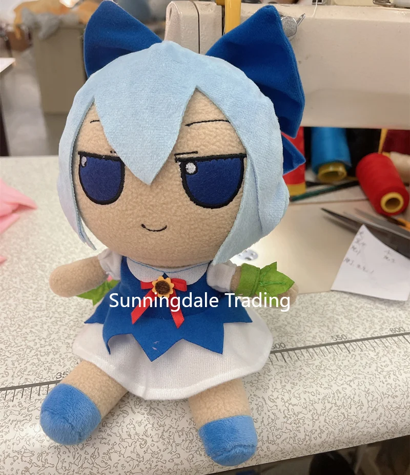 Touhou Project Cirno-juguete de peluche de 28cm, almohada de Cosplay, mu&ntilde;eco para regalo-3