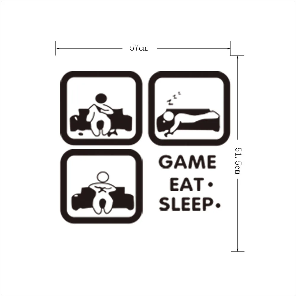 

Sleep, Play Game English Sentences Wall Stickers Family Decoration Living Room Bedroom Stickers Wholesale Support Customization