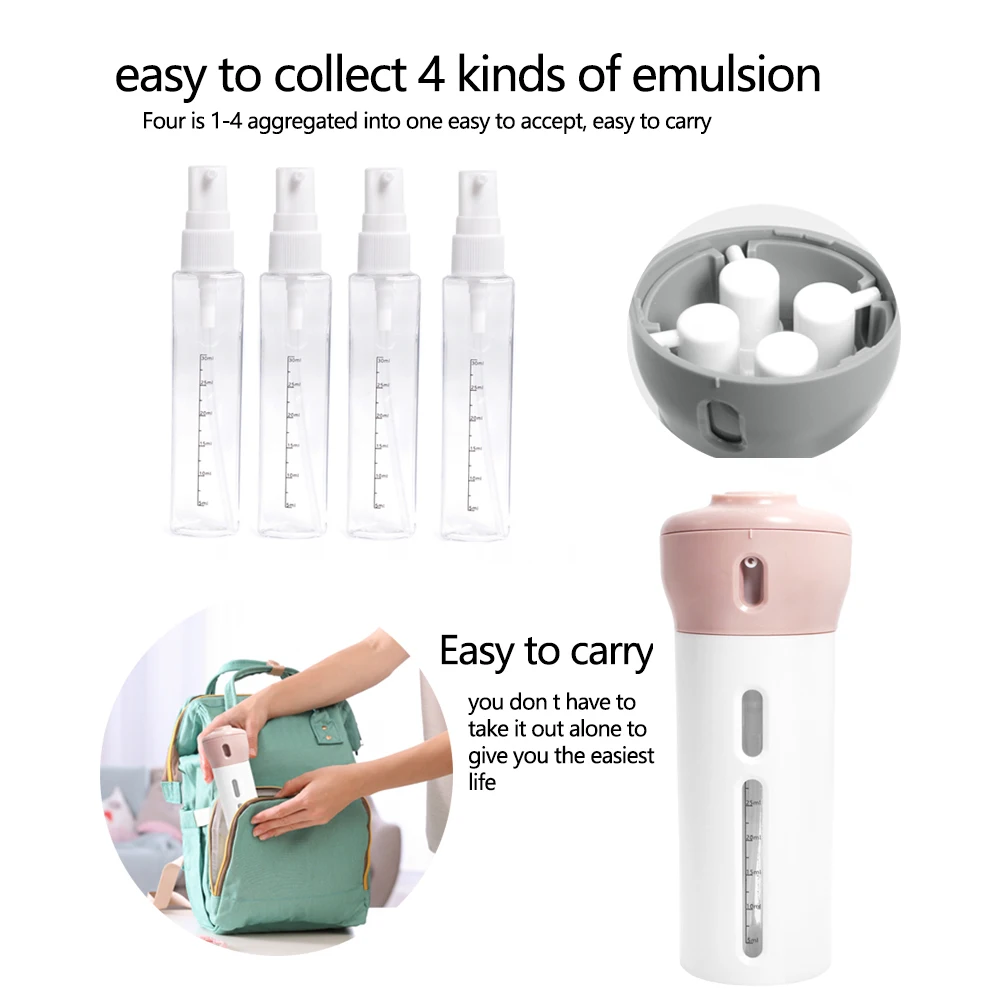 Портативный дорожный четырех в одном лосьон шампунь/лосьон для тела