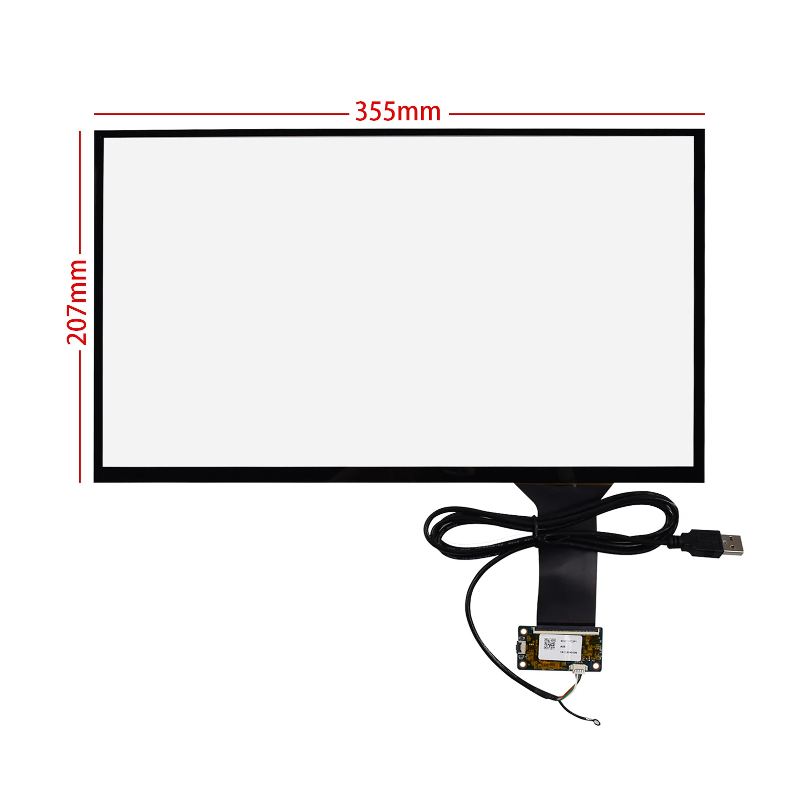 15.6 inch 16:9 Capacitive Multi Touch Screen 355*208mm + USB Controller for LCD