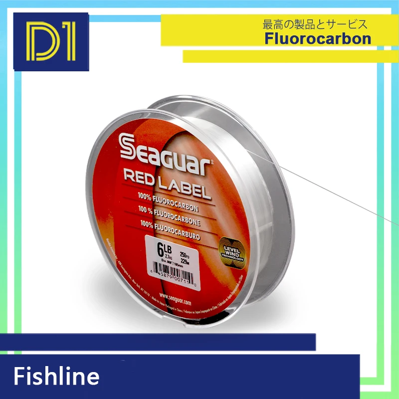 Оригинальный SEAGUAR лески 229 м/183 м RED LABEL раковина Совет плавающей Линия 6LB 12LB 100%