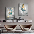 Современный абстрактный морской пейзаж в винном стекле, холст, живопись, плакаты и принты, настенные художественные картины для гостиной, домашний декор