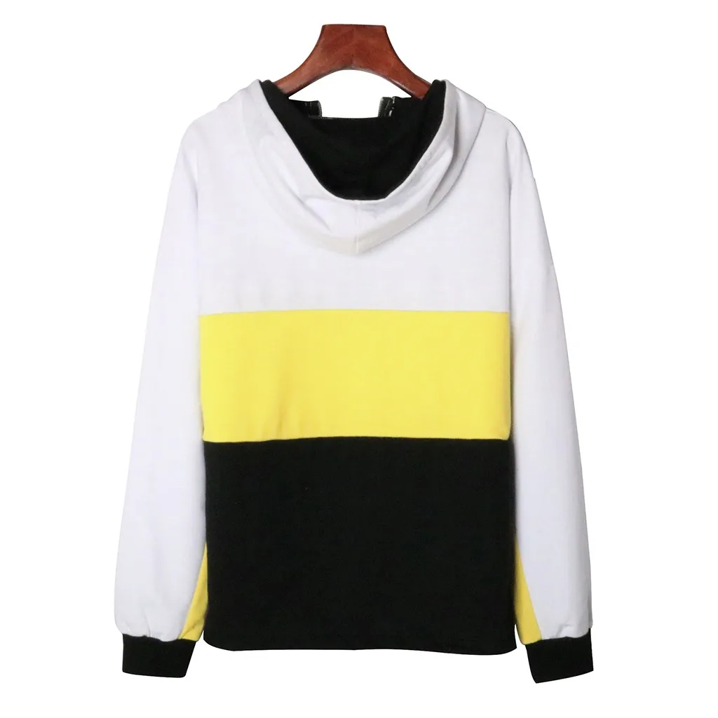 Women's hoodie sweatshirt Sweatshirt strange KLV 2019 Fashion Long Sleeve Studded Color Contrast Loose Sweatshirt9.5 | Женская