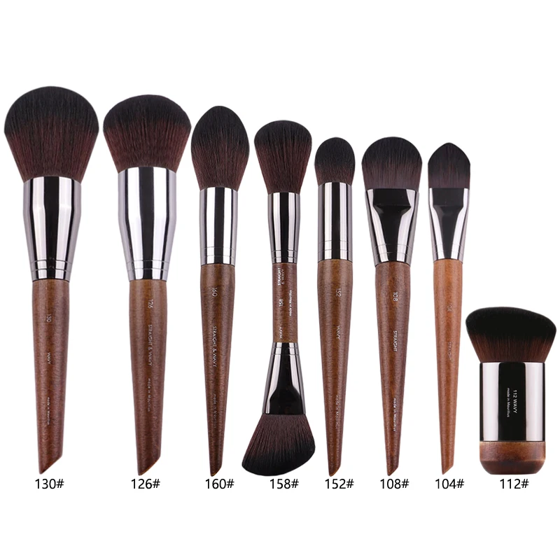 1 шт. кисть для тона пудры макияжа лица натуральное дерево полировка выделения