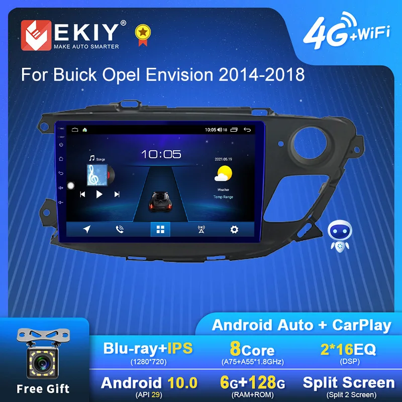 

Автомобильный радиоприемник EKIY S7T на Android для Buick Opel Envision 2014 - 2018 стерео Carplay мультимедийный видеоплеер 1280*720 2din DVD Navi GPS