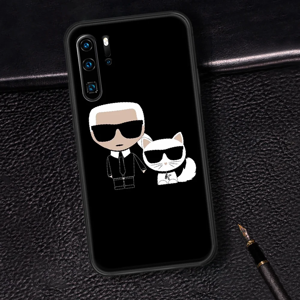 

Karls Brand Phone Case For Huawei P Mate 10 20 30 40 Pro Lite Smart 2019 2021 black Shell Painting Hoesjes Pretty Prime Soft