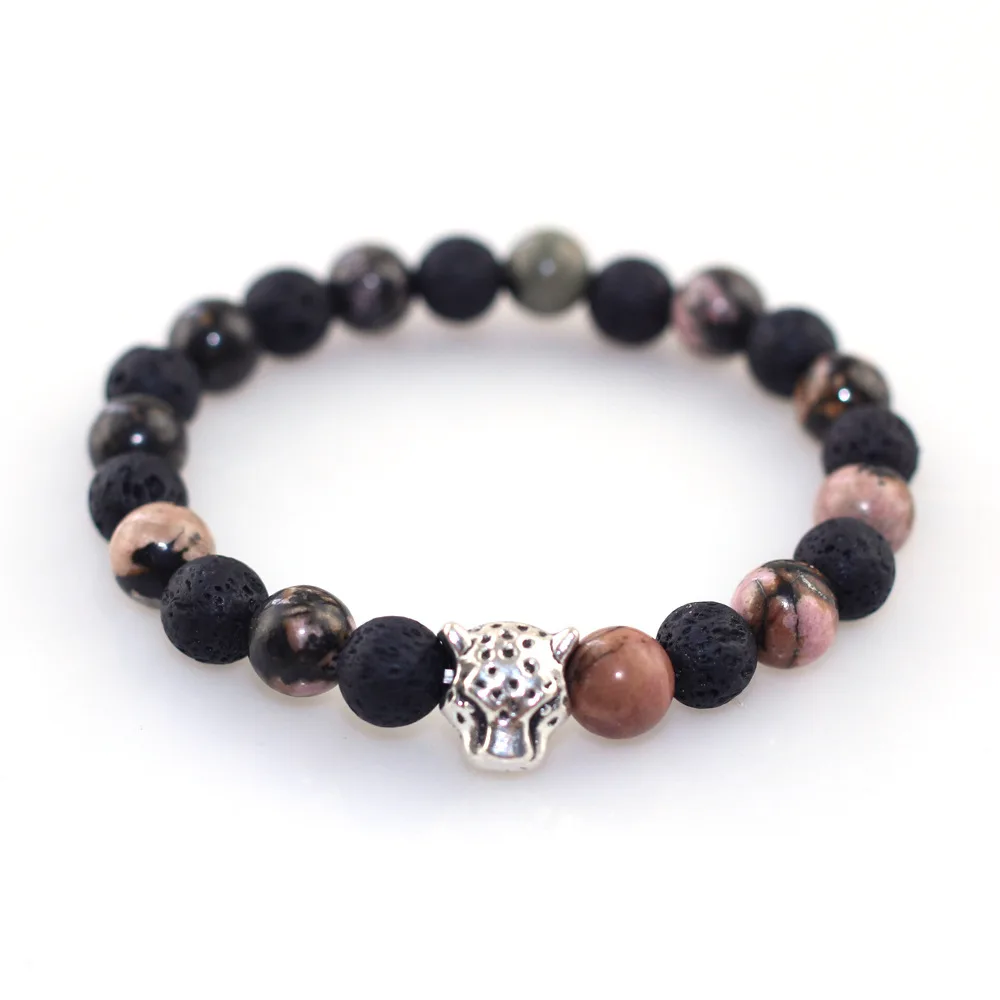 Браслет для йоги мужской модный браслет из натурального вулканического камня с