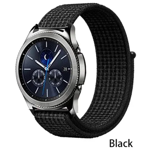 black 7 Нейлон pulseira для samsung galaxy watch 46 мм 42 мм gear S3 22 мм 20 мм Frontier классический активный ремешок huami amazfit bip huawei gt 2 - Цвет ремешка: black 7