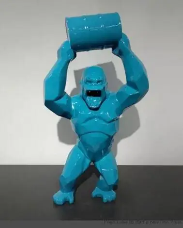 HHT 65 см цветная Золотая Стекловолоконная скульптура King Kong орангутан животные