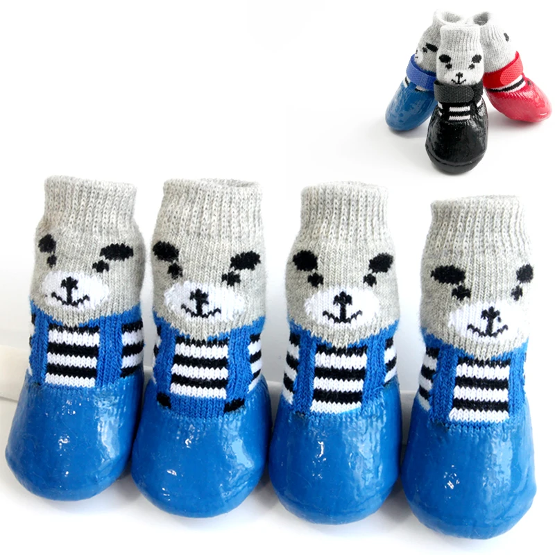 

Little dog socks Teddy waterproof small dog shoes cat anti scratch foot cover Anti Dirt pet knee pad shoe cover