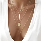Женское многослойное ожерелье, богемное круглое ожерелье из сплава с пентаграммой