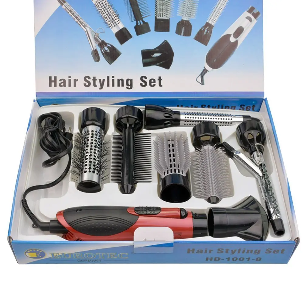 

Dropshipping Hair Dryer 5 In 1 Electric Blow Dryer Comb Curling Irons Wand Brush Negative Ion Hair Curler Straightener