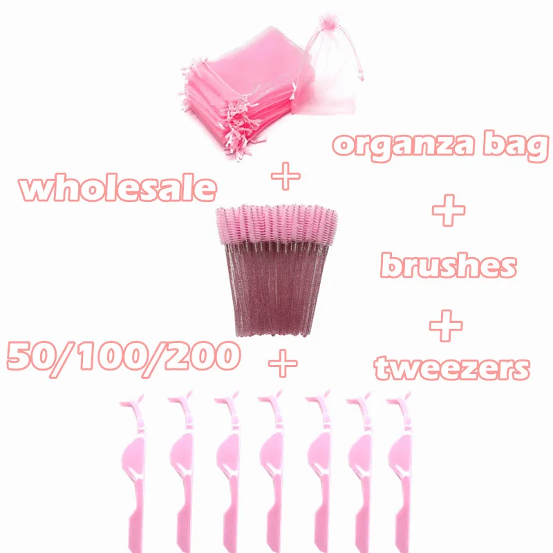 Ful Drawstring Organza Eyelash Packaging Bag Mascara Wands Applicators Bulk Makeup Lash Packing