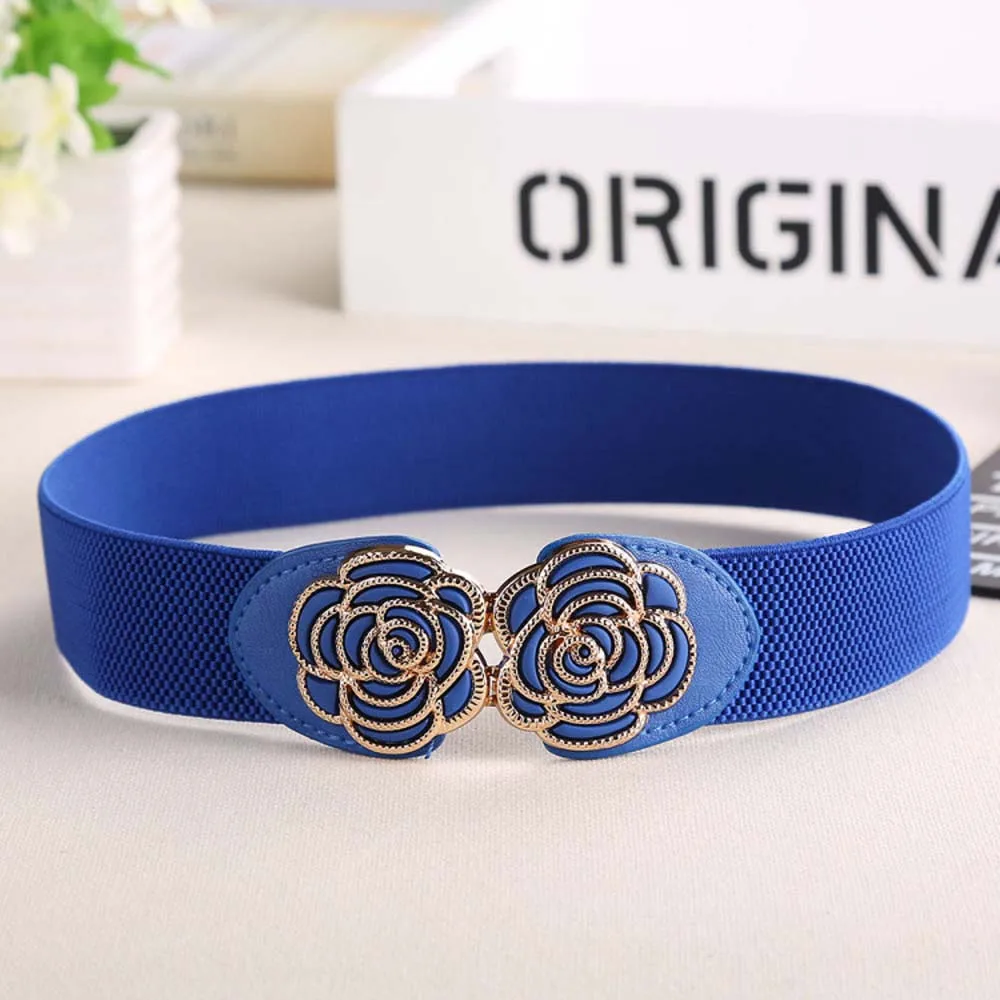 Женский эластичный ремень в стиле ретро с металлическим блеском | Аксессуары для