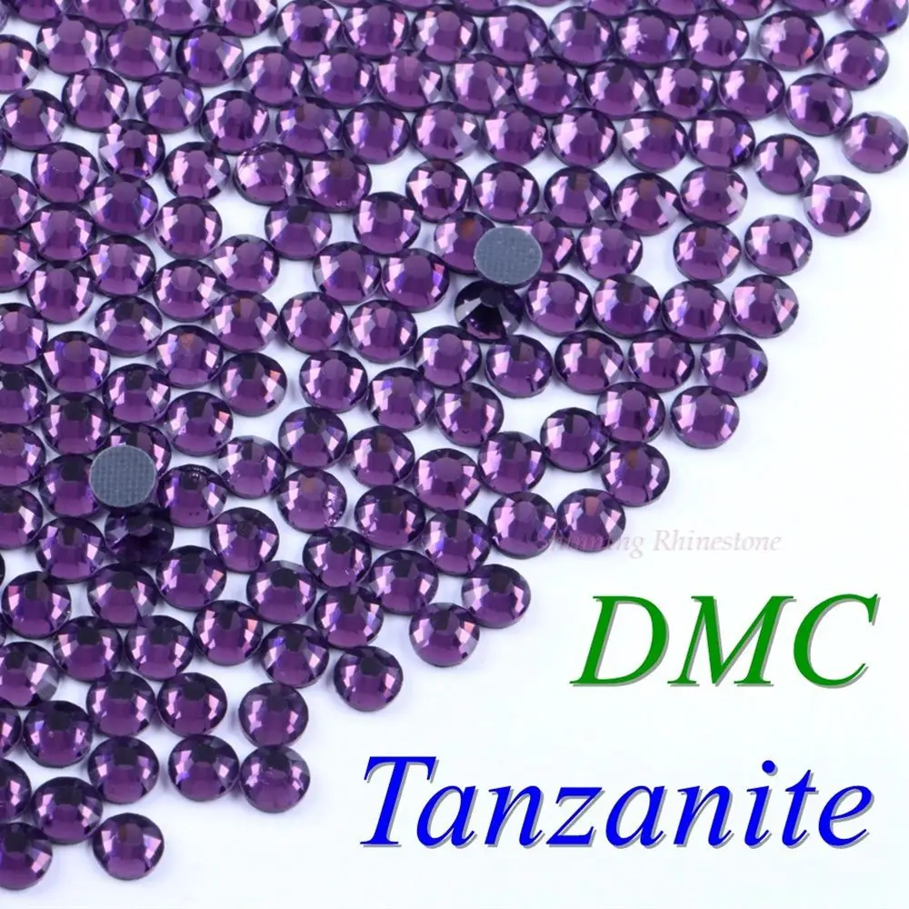 Tanzanite 42 цвета на выбор! SS6 SS10 SS16 SS20 SS30 смешанные размеры DMC качественные стеклянные кристаллы горячей фиксации Стразы железные Стразы с бриллиантами - Цвет: Tanzanite