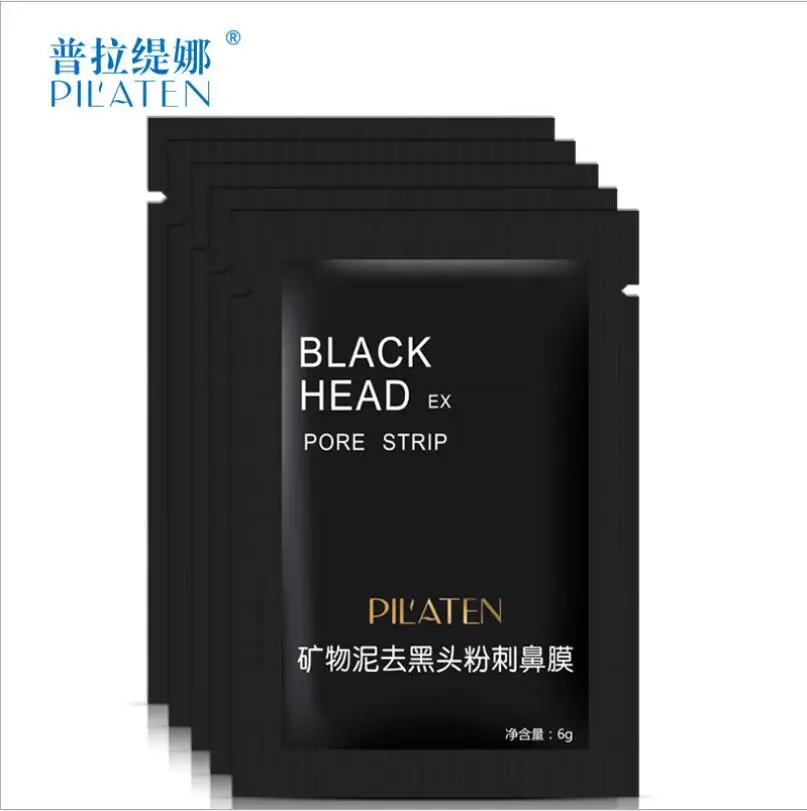 

100pcs/lot PILATEN Black Mask Blackhead Remover Acne Mask Beauty Deep Cleansing Black Head Face Mask