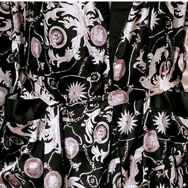 2021 Роскошные атласные шелковые халаты Мужской халат кимоно для мужчин с длинным