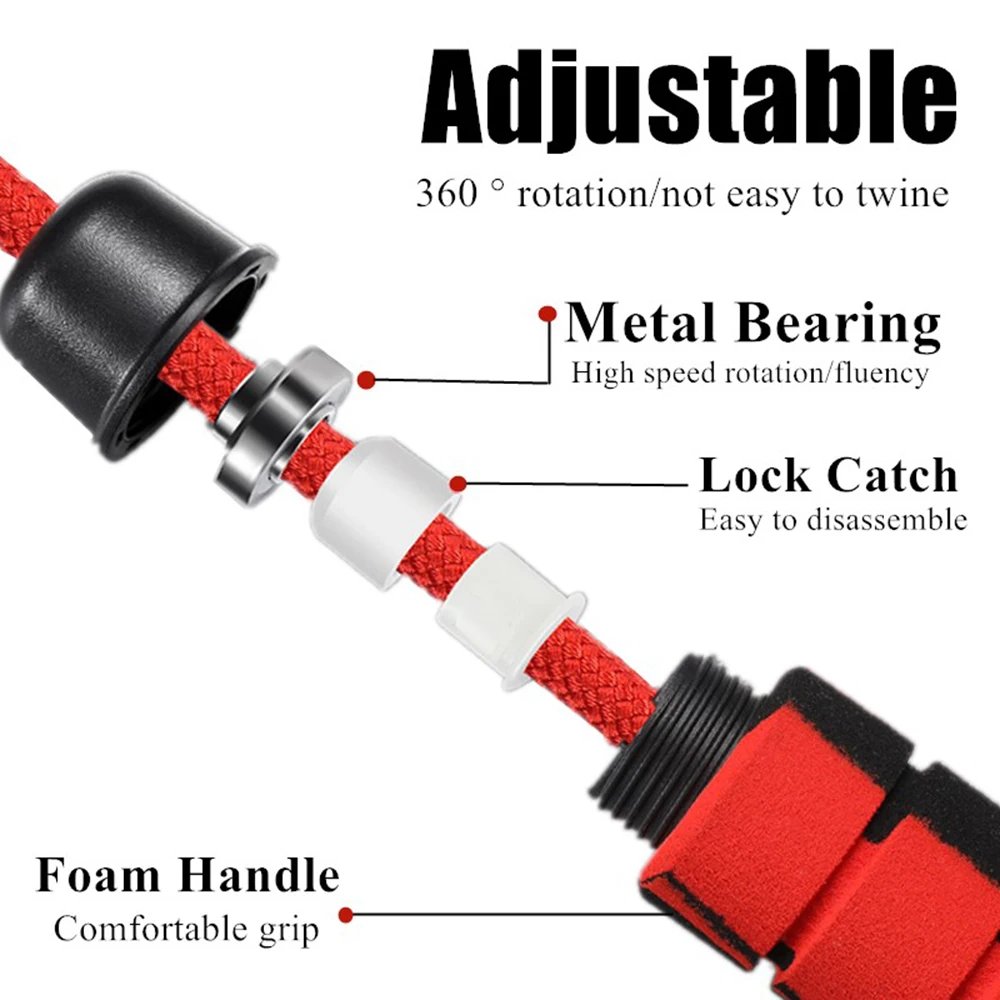 Регулируемая Скакалка Шариковая оплетка из хлопка ручка пеноматериала для