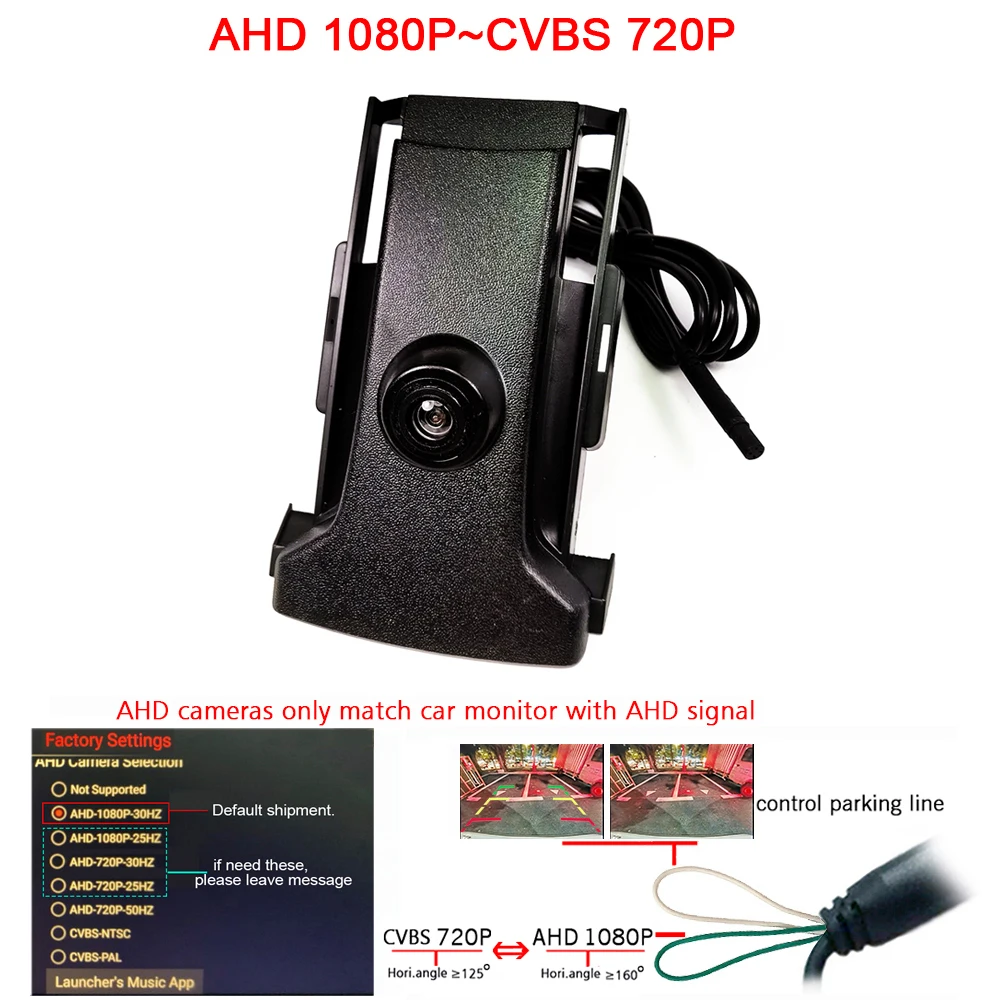 1920*1080P AHD1080deg car FRONT GRILLE view camera for Toyota LAND CRUISER PRADO TX 150 Fj150 2014 2015 park camera night vision