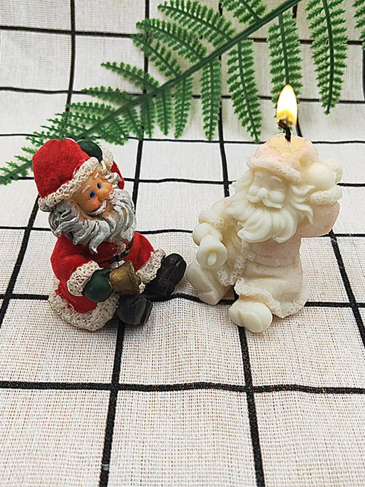 

Креативная симпатичная Изысканная форма Санта-Клауса из смолы рождественские силиконовые формочки для свечей ручной работы «сделай сам»