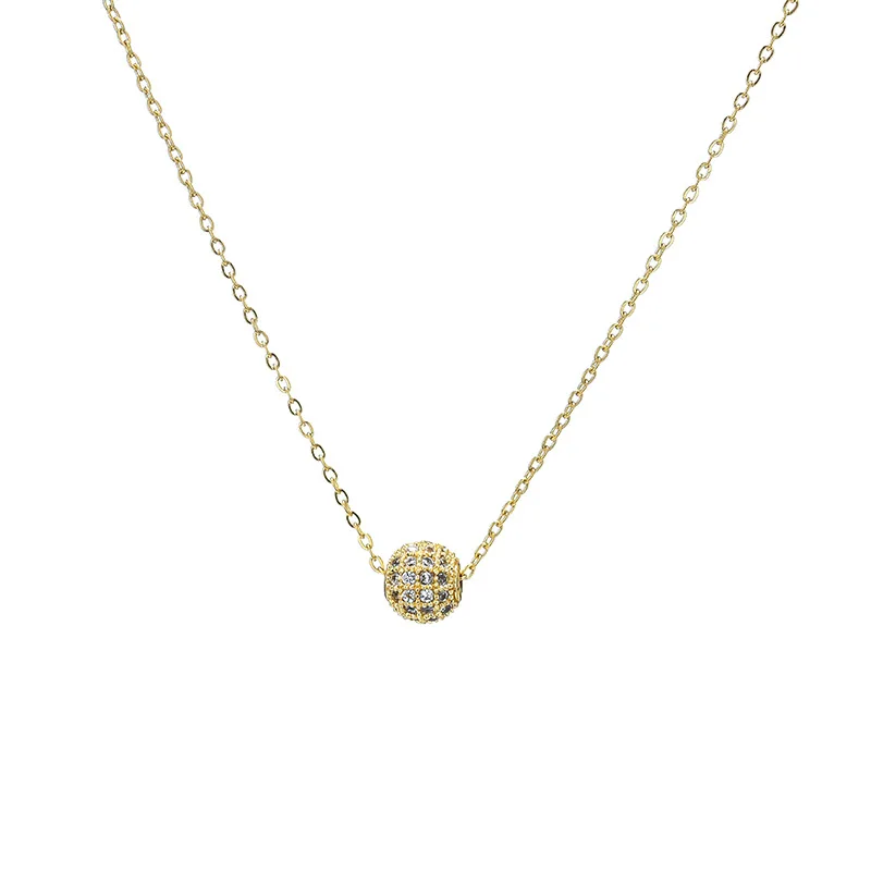 

18K Titanium Steel Necklace Female Small Fire Ball Starry Wishing Ball Clavicle Light Luxury Necklace Transfer Beads for Girls