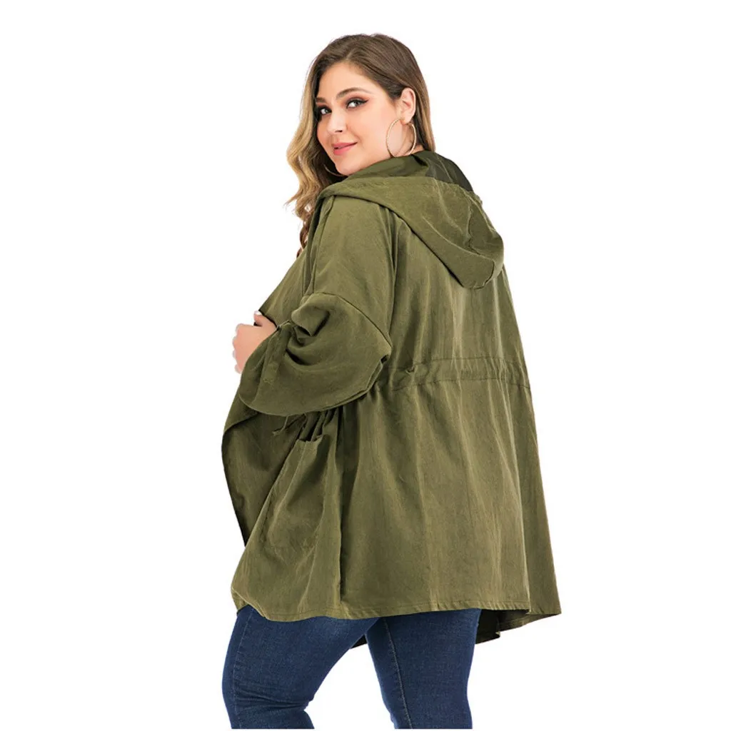 Женский Повседневный плащ с капюшоном SAGACE свободный однотонный регулируемым